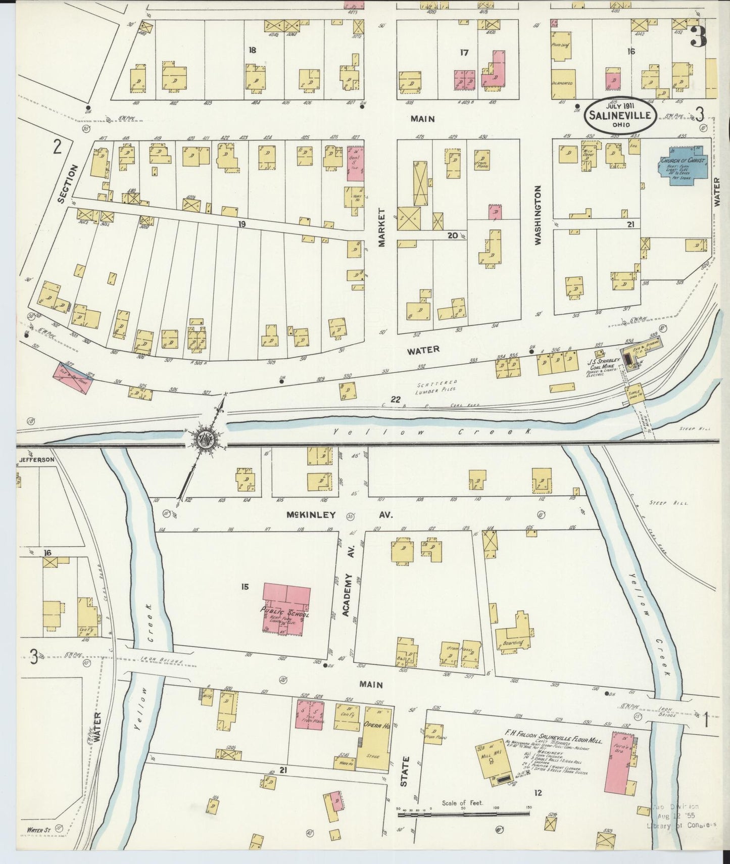 Sanborn Fire Insurance Map from Salineville, Columbiana County, Ohio (1911), Sheet #0003 - Complete Map Set gallery image, historic Sanborn map, vintage wall art, Ohio Ohio