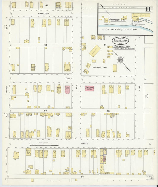 Sanborn Fire Insurance Map from Palmerton, Carbon County, Pennsylvania (1912), Sheet #0011 - Historic Sanborn Fire Insurance Map Print, vintage old map wall art, antique decor, genealogy gift, Pennsylvania Pennsylvania map