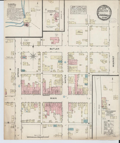 Sanborn Fire Insurance Map from Loudonville, Ashland County, Ohio (1884), Sheet #0001 - Historic Sanborn Fire Insurance Map Print, vintage old map wall art, antique decor, genealogy gift, Ohio Ohio map