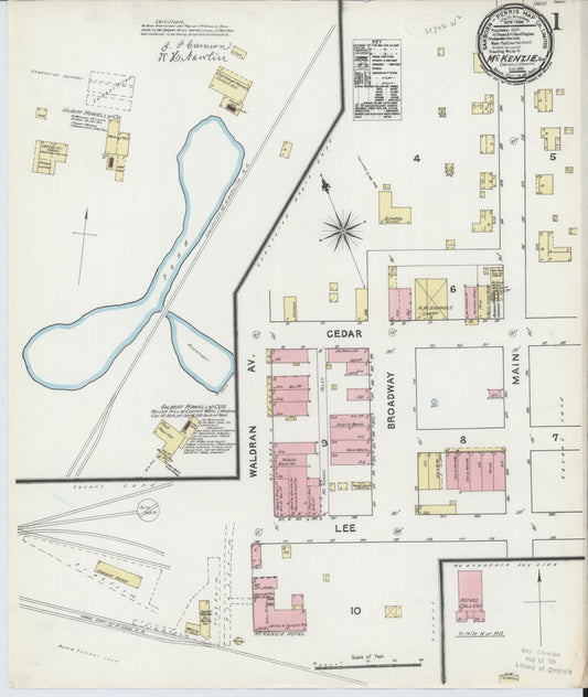 Sanborn Fire Insurance Map from McKenzie, Carroll County, Tennessee (1891), Sheet #0001 - Complete Map Set gallery image, historic Sanborn map, vintage wall art, Tennessee Tennessee