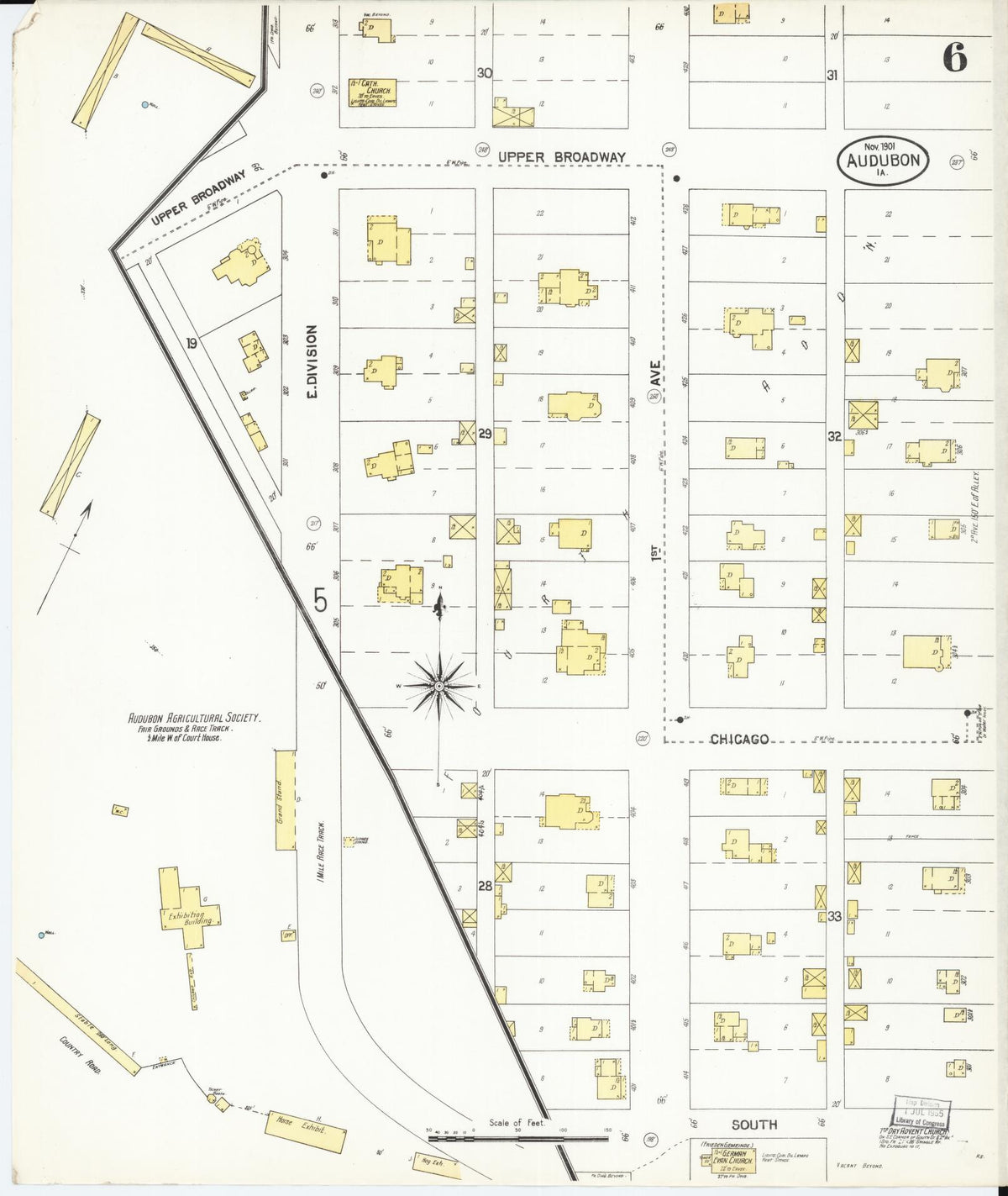 Sanborn Fire Insurance Map from Audubon, Audubon County, Iowa (1901), Sheet #0006 - Historic Sanborn Fire Insurance Map Print