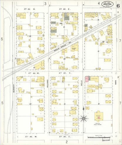 Sanborn Fire Insurance Map from Renton, King County, Washington (1909), Sheet #0006 - Complete Map Set gallery image, historic Sanborn map, vintage wall art, Washington Washington