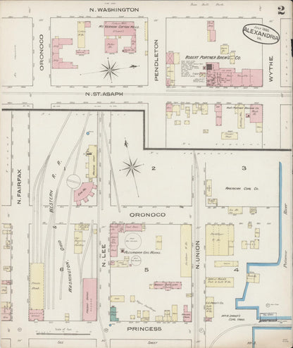 Sanborn Fire Insurance Map from Alexandria, Independent Cities, Virginia (1885), Sheet #0002 - Complete Map Set gallery image, historic Sanborn map, vintage wall art, Virginia Virginia