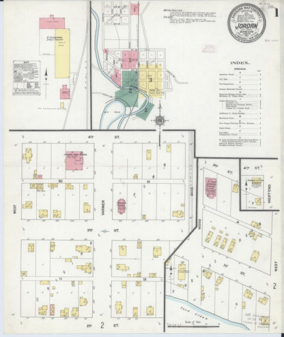 Sanborn Fire Insurance Map from Jordan, Scott County, Minnesota (1911), Sheet #0001 - Historic Sanborn Fire Insurance Map Print, vintage old map wall art, antique decor, genealogy gift, Minnesota Minnesota map
