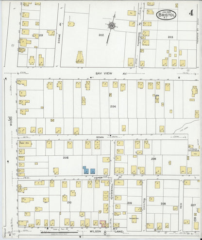 Sanborn Fire Insurance Map from Bristol, Bristol County, Rhode Island (1920), Sheet #0004 - Complete Map Set gallery image, historic Sanborn map, vintage wall art, Rhode Island Rhode Island