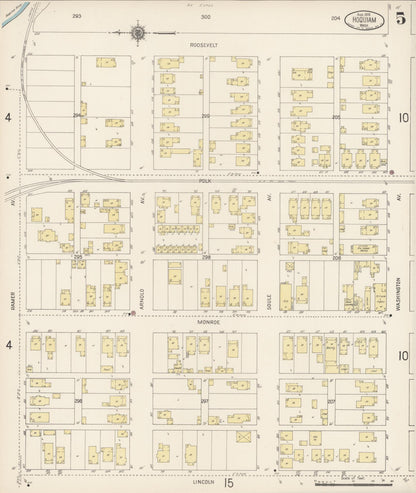 Sanborn Fire Insurance Map from Hoquiam, Grays Harbor County, Washington (1916), Sheet #0005 - Complete Map Set gallery image, historic Sanborn map, vintage wall art, Washington Washington