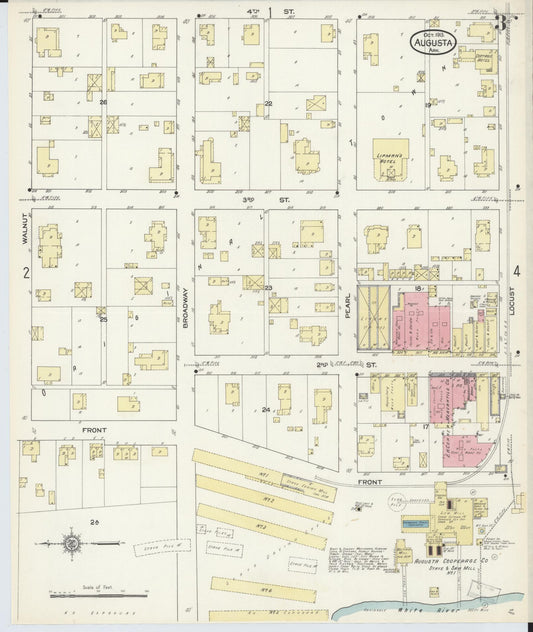 Sanborn Fire Insurance Map from Augusta, Woodruff County, Arkansas (1913), Sheet #0003 - Historic Sanborn Fire Insurance Map Print, vintage old map wall art, antique decor, genealogy gift, Arkansas Arkansas map