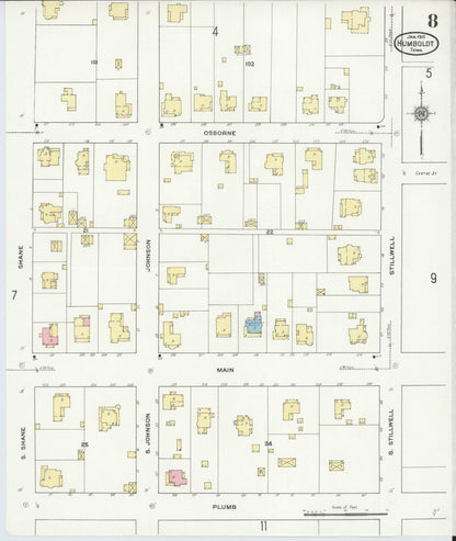 Sanborn Fire Insurance Map from Humboldt, Gibson County, Tennessee (1910), Sheet #0008 - Complete Map Set gallery image, historic Sanborn map, vintage wall art, Tennessee Tennessee
