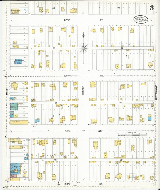 Sanborn Fire Insurance Map from Florence, Marion County, Kansas (1905), Sheet #0003 - Historic Sanborn Fire Insurance Map Print, vintage old map wall art, antique decor, genealogy gift, Kansas Kansas map