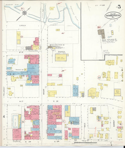 Sanborn Fire Insurance Map from Winnemucca, Humboldt County, Nevada (1943), Sheet #0005 - Complete Map Set gallery image, historic Sanborn map, vintage wall art, Nevada Nevada