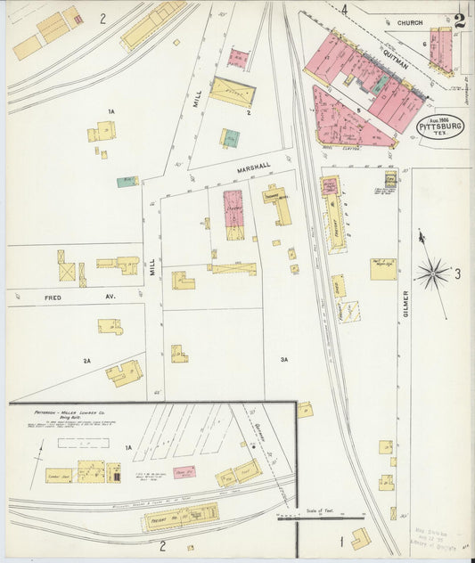 Sanborn Fire Insurance Map from Pittsburg, Camp County, Texas (1906), Sheet #0002 - Historic Sanborn Fire Insurance Map Print, vintage old map wall art, antique decor, genealogy gift, Texas Texas map