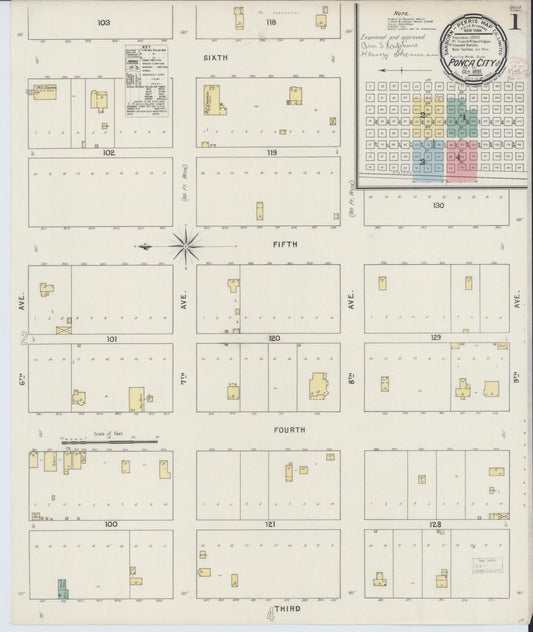 Sanborn Fire Insurance Map from Ponca City, Kay County, Oklahoma (1895), Sheet #0001 - Complete Map Set gallery image, historic Sanborn map, vintage wall art, Oklahoma Oklahoma