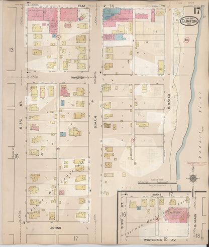 Sanborn Fire Insurance Map from Clinton, Vermillion County, Indiana (1947), Sheet #0017 - Historic Sanborn Fire Insurance Map Print, vintage old map wall art, antique decor, genealogy gift, Indiana Indiana map