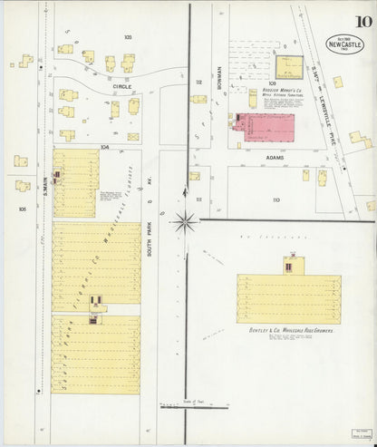 Sanborn Fire Insurance Map from New Castle, Henry County, Indiana (1901), Sheet #0010 - Complete Map Set gallery image, historic Sanborn map, vintage wall art, Indiana Indiana