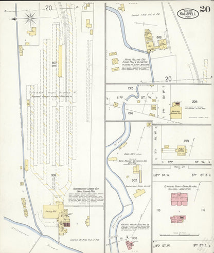 Sanborn Fire Insurance Map from Kalispell, Flathead County, Montana (1903), Sheet #0020 - Complete Map Set gallery image, historic Sanborn map, vintage wall art, Montana Montana