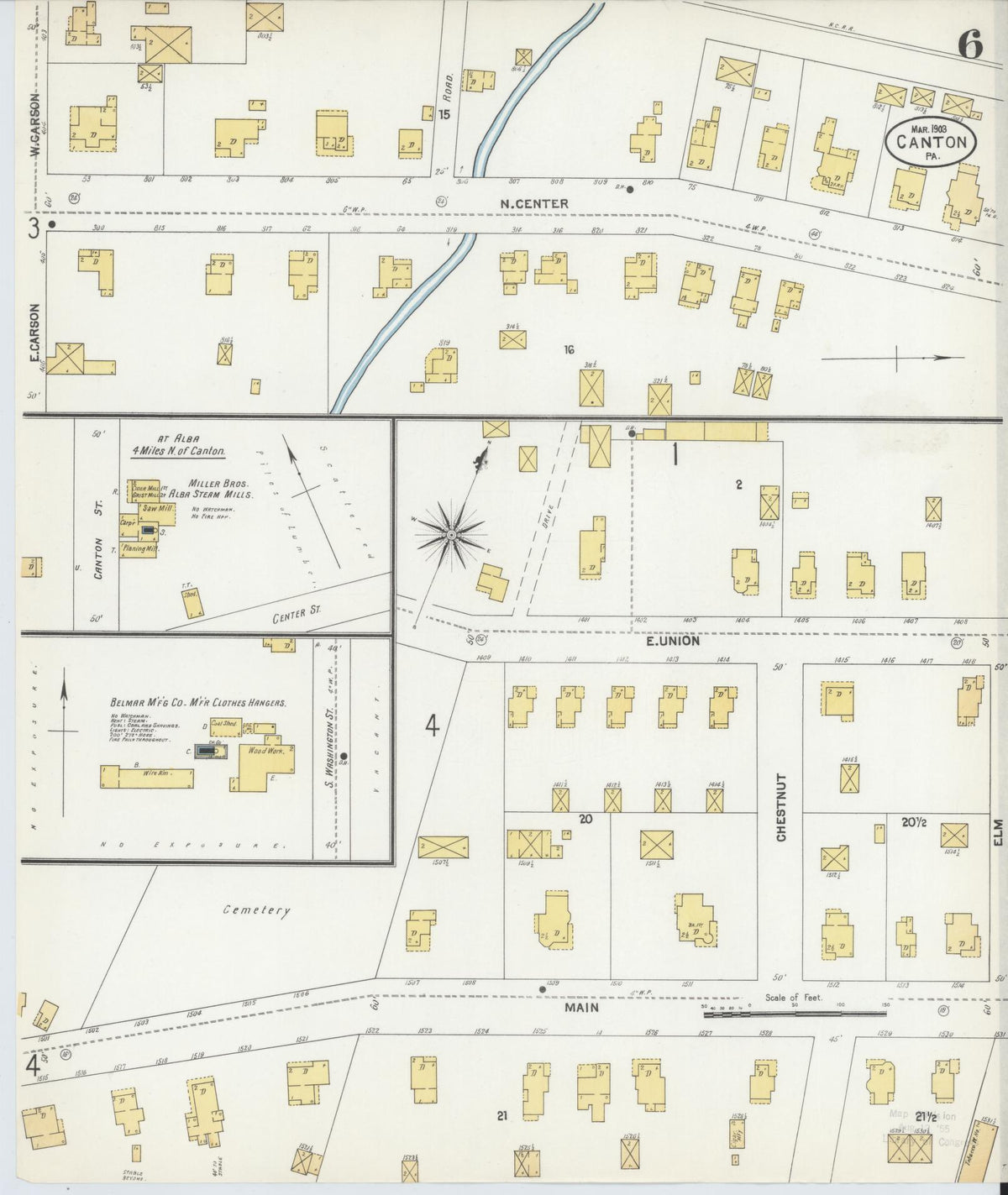 Sanborn Fire Insurance Map from Canton, Bradford County, Pennsylvania (1903), Sheet #0006 - Complete Map Set gallery image, historic Sanborn map, vintage wall art, Pennsylvania Pennsylvania