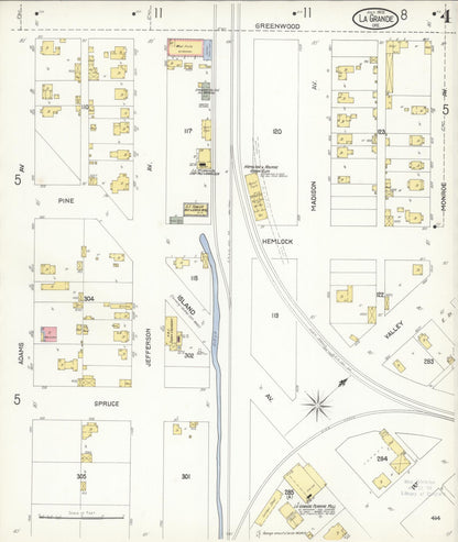 Sanborn Fire Insurance Map from La Grande, Union County, Oregon (1903), Sheet #0004 - Complete Map Set gallery image, historic Sanborn map, vintage wall art, Oregon Oregon