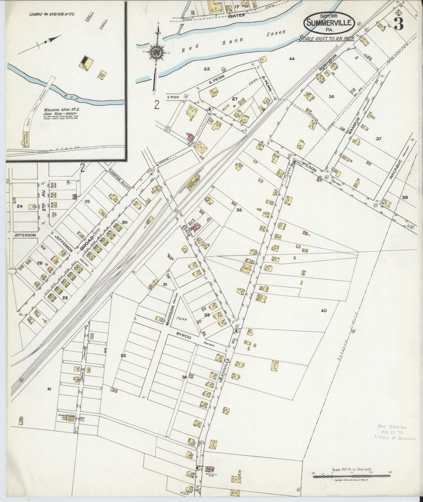 Sanborn Fire Insurance Map from Summerville, Jefferson County, Pennsylvania (1918), Sheet #0003 - Complete Map Set gallery image, historic Sanborn map, vintage wall art, Pennsylvania Pennsylvania