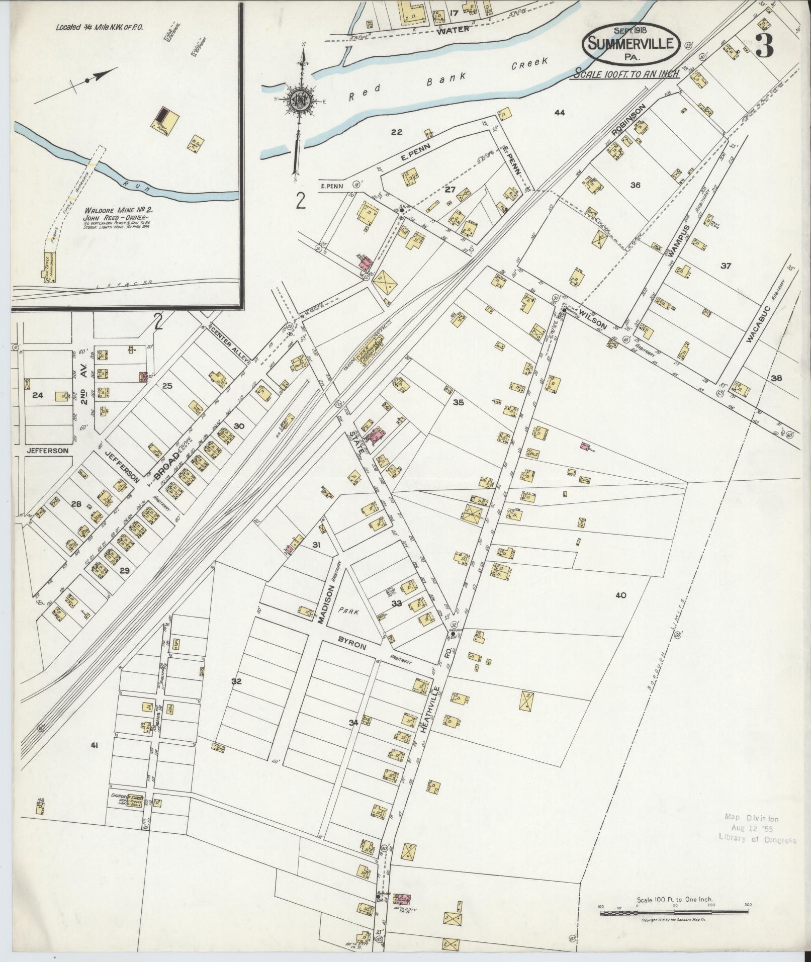 Sanborn Fire Insurance Map from Summerville, Jefferson County, Pennsylvania (1918), Sheet #0003 - Complete Map Set gallery image, historic Sanborn map, vintage wall art, Pennsylvania Pennsylvania