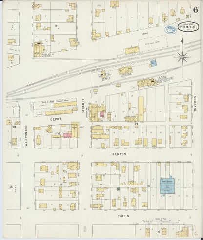 Sanborn Fire Insurance Map from Morris, Grundy County, Illinois (1894), Sheet #0006 - Complete Map Set gallery image, historic Sanborn map, vintage wall art, Illinois Illinois