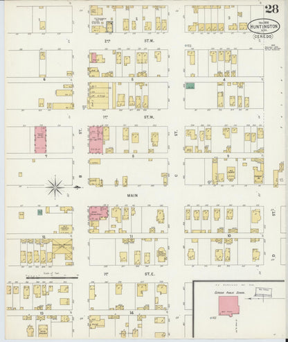 Sanborn Fire Insurance Map from Huntington, Cabell County, West Virginia (1898), Sheet #0028 - Complete Map Set gallery image, historic Sanborn map, vintage wall art, West Virginia West Virginia