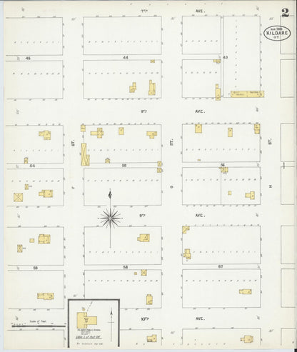 Sanborn Fire Insurance Map from Kildare, Kay County, Oklahoma (1903), Sheet #0002 - Complete Map Set gallery image, historic Sanborn map, vintage wall art, Oklahoma Oklahoma