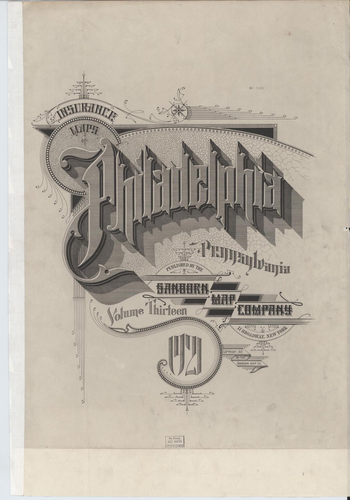 Sanborn Fire Insurance Map from Philadelphia, Philadelphia County, Pennsylvania (1921), Sheet #0001 - Historic Sanborn Fire Insurance Map Print, vintage old map wall art, antique decor, genealogy gift, Pennsylvania Pennsylvania map