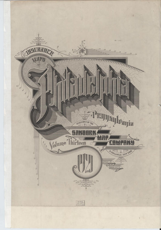 Sanborn Fire Insurance Map from Philadelphia, Philadelphia County, Pennsylvania (1921), Sheet #0001 - Historic Sanborn Fire Insurance Map Print, vintage old map wall art, antique decor, genealogy gift, Pennsylvania Pennsylvania map