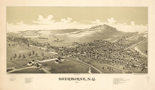 Sherburne, N.Y. 1887. (1887) – Historic Bird’s-Eye View Panorama Print