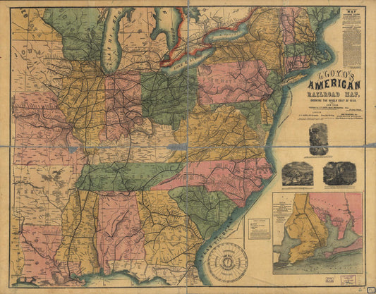 Lloyd's American railroad map, showing the whole seat of the war. Civil War Map (1861) - Historic Battlefield Map Reprint