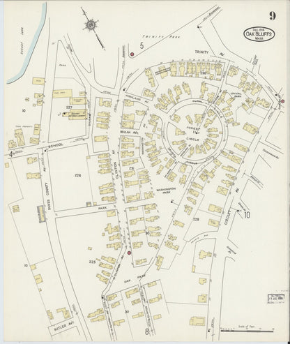 Sanborn Fire Insurance Map from Oak Bluffs, Dukes County, Massachusetts (1914), Sheet #0009 - Complete Map Set gallery image, historic Sanborn map, vintage wall art, Massachusetts Massachusetts