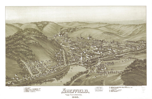 Sheffield, Warren County, Pennsylvania, 1895. (1895) – Historic Bird’s-Eye View Panorama Print