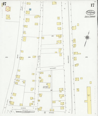 Sanborn Fire Insurance Map from Towanda, Bradford County, Pennsylvania (1927), Sheet #0017 - Complete Map Set gallery image, historic Sanborn map, vintage wall art, Pennsylvania Pennsylvania