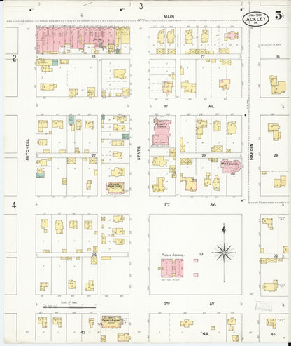 Sanborn Fire Insurance Map from Ackley, Hardin and Franklin Counties, Iowa (1900), Sheet #0005 - Historic Sanborn Fire Insurance Map Print