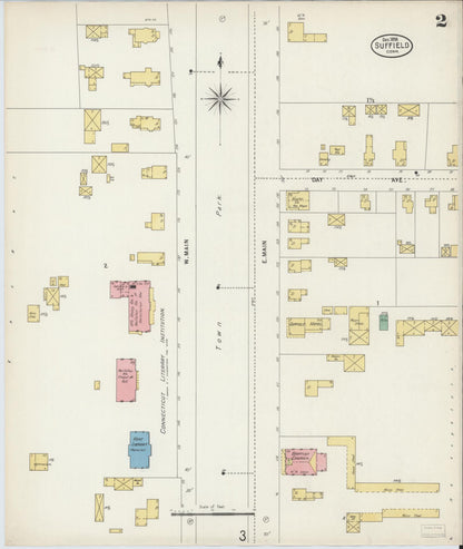 Sanborn Fire Insurance Map from Suffield, Hartford County, Connecticut (1898), Sheet #0002 - Complete Map Set gallery image, historic Sanborn map, vintage wall art, Connecticut Connecticut