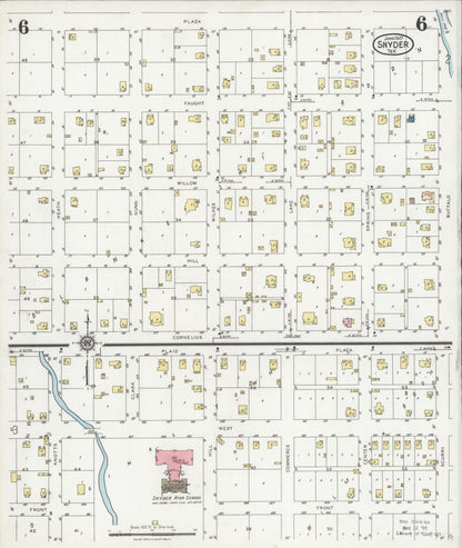 Sanborn Fire Insurance Map from Snyder, Scurry County, Texas (1927), Sheet #0006 - Historic Sanborn Fire Insurance Map Print, vintage old map wall art, antique decor, genealogy gift, Texas Texas map