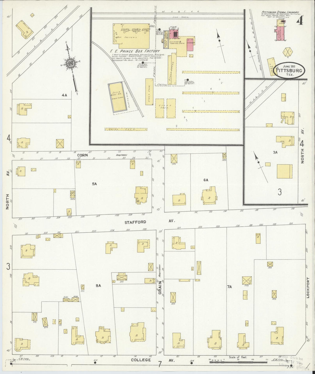 Sanborn Fire Insurance Map from Pittsburg, Camp County, Texas (1911), Sheet #0004 - Historic Sanborn Fire Insurance Map Print, vintage old map wall art, antique decor, genealogy gift, Texas Texas map