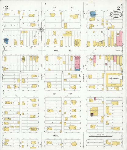 Sanborn Fire Insurance Map from Cando, Towner County, North Dakota (1926), Sheet #0002 - Complete Map Set gallery image, historic Sanborn map, vintage wall art, North Dakota North Dakota