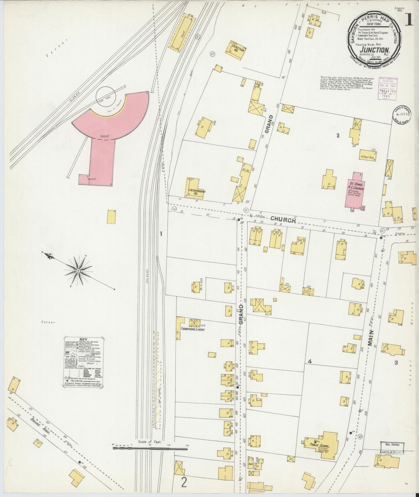 Sanborn Fire Insurance Map from Junction, Hunterdon County, New Jersey. (1901) – Historic Sanborn Fire Insurance Map Print
