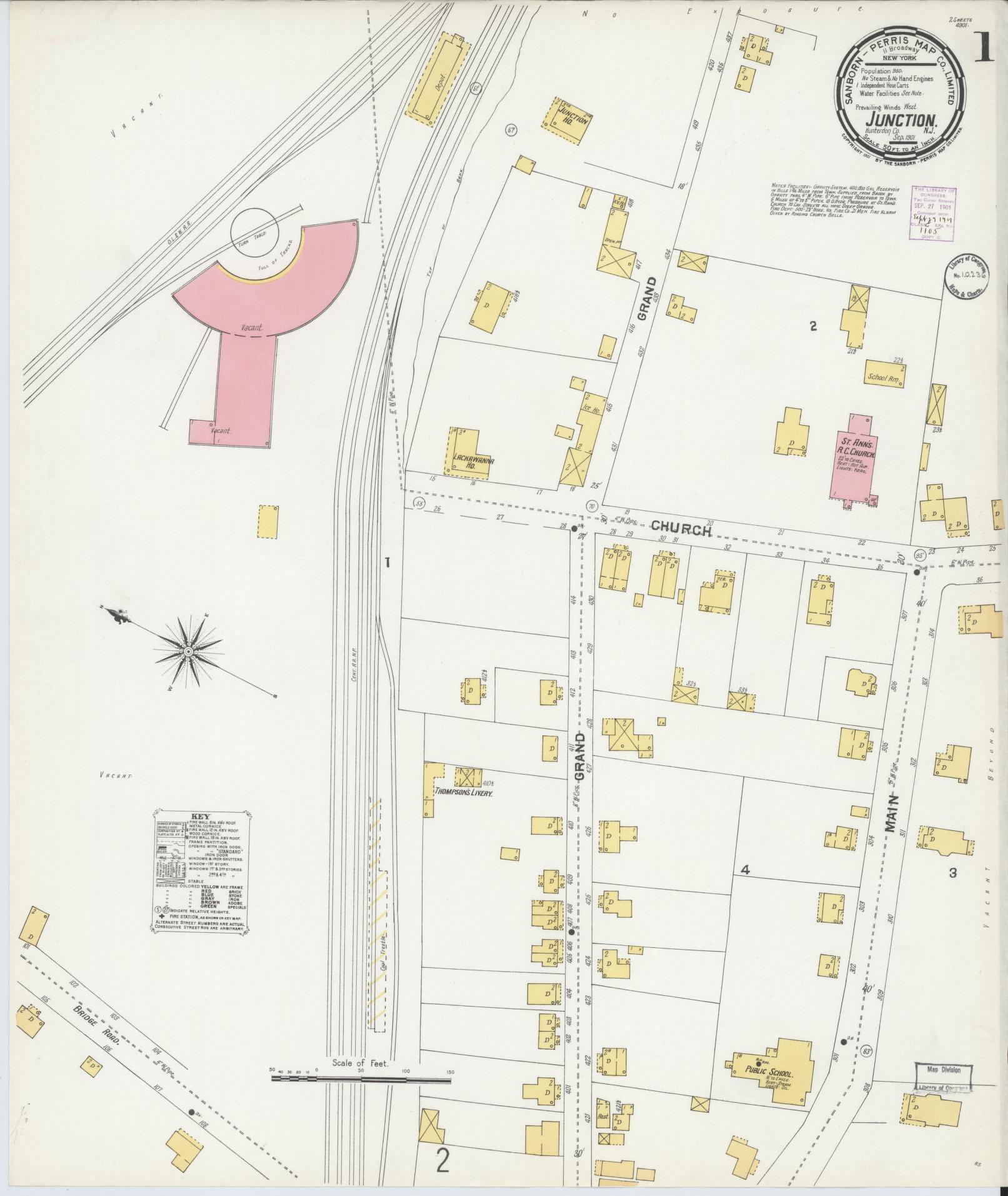 Sanborn Fire Insurance Map from Junction, Hunterdon County, New Jersey. (1901) – Historic Sanborn Fire Insurance Map Print