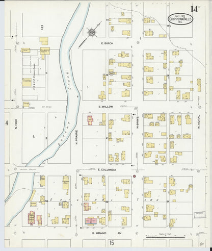 Sanborn Fire Insurance Map from Chippewa Falls, Chippewa County, Wisconsin (1910), Sheet #0014 - Complete Map Set gallery image, historic Sanborn map, vintage wall art, Wisconsin Wisconsin