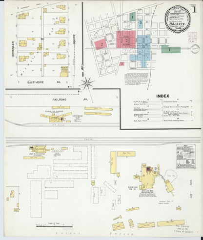 Sanborn Fire Insurance Map from Holgate, Henry County, Ohio (1901), Sheet #0001 - Historic Sanborn Fire Insurance Map Print, vintage old map wall art, antique decor, genealogy gift, Ohio Ohio map