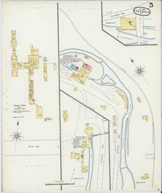 Sanborn Fire Insurance Map from Cazenovia, Madison County, New York (1895), Sheet #0005 - Historic Sanborn Fire Insurance Map Print, vintage old map wall art, antique decor, genealogy gift, New York New York map