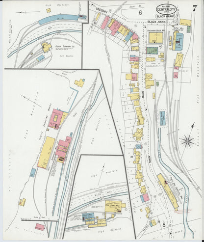 Sanborn Fire Insurance Map from Central City, Gilpin County, Colorado (1900), Sheet #0007 - Complete Map Set gallery image, historic Sanborn map, vintage wall art, Colorado Colorado