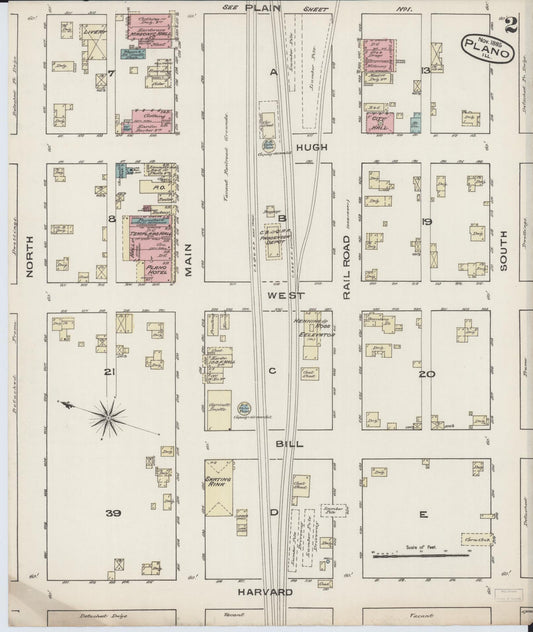 Sanborn Fire Insurance Map from Plano, Kendall County, Illinois (1885), Sheet #0002 - Historic Sanborn Fire Insurance Map Print, vintage old map wall art, antique decor, genealogy gift, Illinois Illinois map