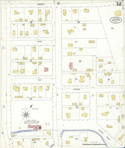 Sanborn Fire Insurance Map from Dayton, Columbia County, Washington (1909), Sheet #0012 - Historic Sanborn Fire Insurance Map Print, vintage old map wall art, antique decor, genealogy gift, Washington Washington map