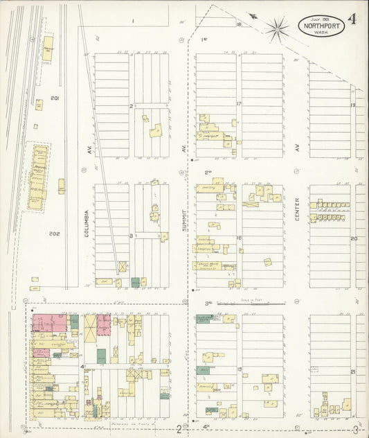 Sanborn Fire Insurance Map from Northport, Stevens County, Washington (1901), Sheet #0004 - Historic Sanborn Fire Insurance Map Print, vintage old map wall art, antique decor, genealogy gift, Washington Washington map