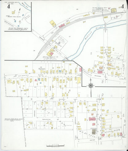 Sanborn Fire Insurance Map from Fort Recovery, Mercer County, Ohio (1946), Sheet #0004 - Historic Sanborn Fire Insurance Map Print, vintage old map wall art, antique decor, genealogy gift, Ohio Ohio map