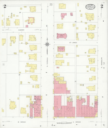 Sanborn Fire Insurance Map from Eufaula, Barbour County, Alabama (1930), Sheet #0002 - Complete Map Set gallery image, historic Sanborn map, vintage wall art, Alabama Alabama
