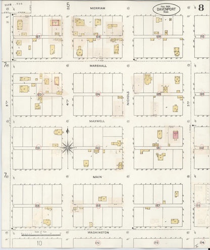 Sanborn Fire Insurance Map from Davenport, Lincoln County, Washington (1930), Sheet #0008 - Complete Map Set gallery image, historic Sanborn map, vintage wall art, Washington Washington